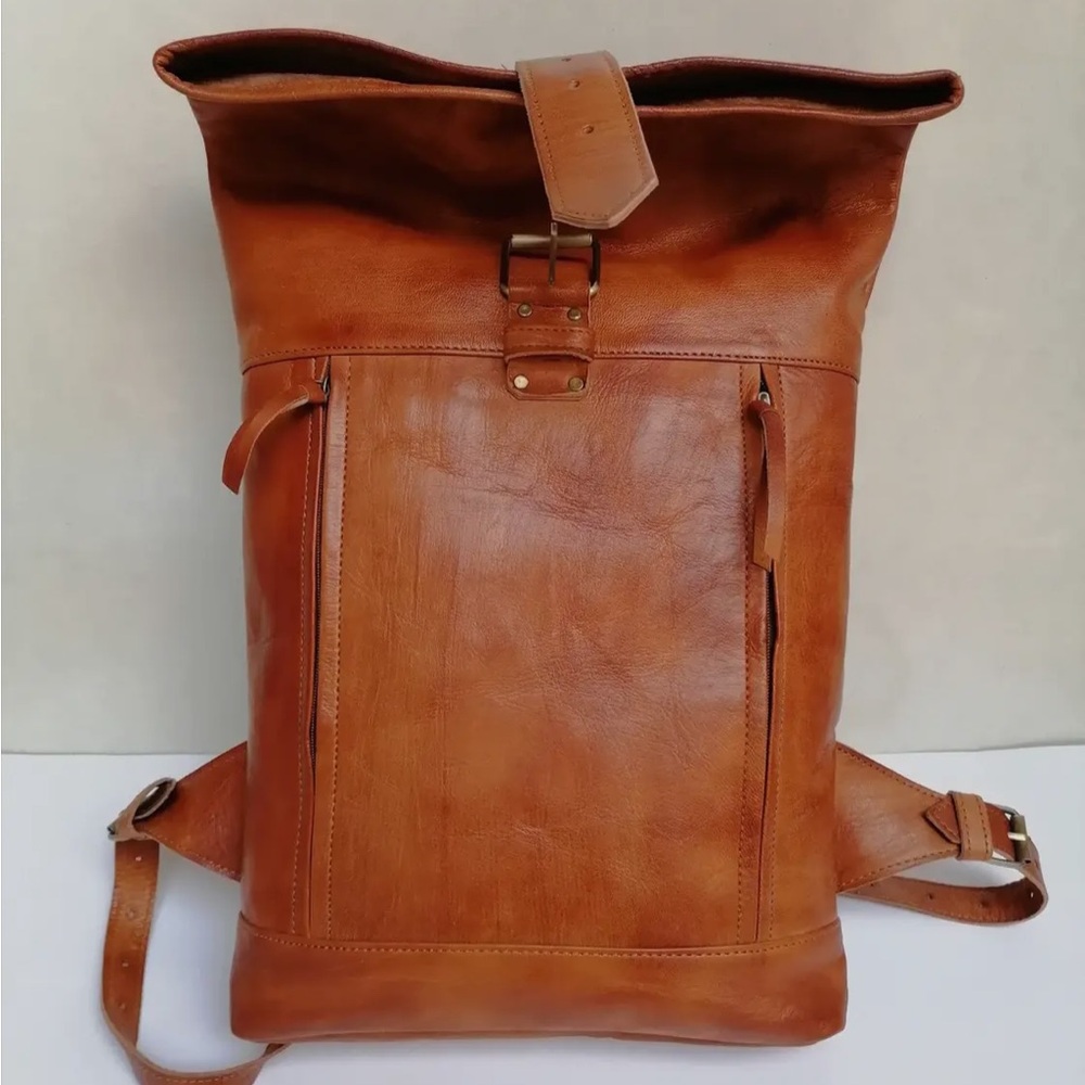 Brown Leather Backpack